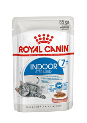 Royal Canin Indoor Sterilised 7+ влажный корм для кошек стерилизованных пожилых домашних старше 7 лет в соусе 85гр Royal Canin Indoor Sterilised 7+ влажный корм для кошек стерилизованных пожилых домашних старше 7 лет в соусе 85гр