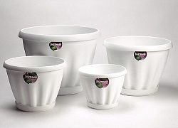 Горшок Знатный 3,9л Белый с поддоном М303Б