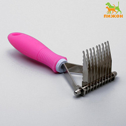 Колтунорез-грабли 9 лезвий с нескользящей резиновой ручкой 599508