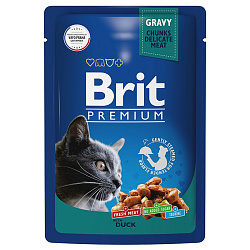 Brit Premium консервы для кошек с уткой кусочки в соусе 85гр