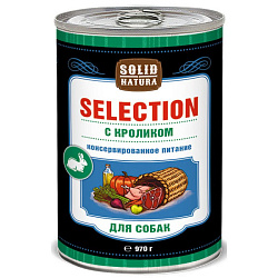 Solid Natura Selection влажный корм для собак с кроликом 970гр