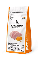 BOWL WOW корм сухой для собак взрослых крупных пород с индейкой, курицей, рисом и тыквой 5кг