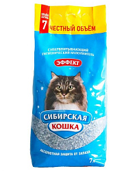 Сибирская Кошка Эффект впитывающий наполнитель 7л