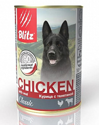 Blitz Classic Dog Adult влажный корм для собак взрослых с курицей и телятиной 400гр