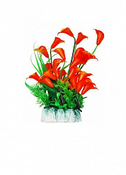 Растение аквариумное оранжевые цветы, 24 см УЮТ ВК508