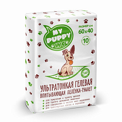 Пеленки впитывающие для животных MY PUPPY WC 60*40 10шт гель(ЖL)