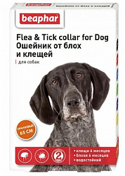 Beaphar Flea & Tick Collar Ошейник для собак оранжевый от блох 6 мес. и клещей 6 мес 65см