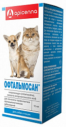 Офтальмосан для кошек и собак капли глазные 15мл