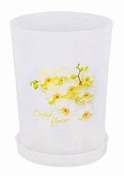 Горшок для орхидей 3,5л с поддоном прозрачный 1606