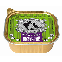 ZooRing Вечерний коктейль влажный корм для кошек взрослых всех пород с курицей и ягненком паштет 100гр