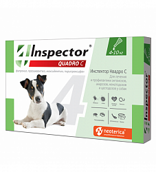 Inspector Quadro для собак капли на холку 4-10кг
