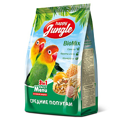 Happy Jungle корм для средних попугаев 500гр
