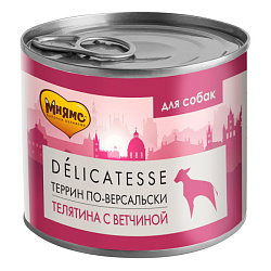 Мнямс Delicatesse "Террин по-версальски" влажный корм для собак паштет из телятины с ветчиной 200гр