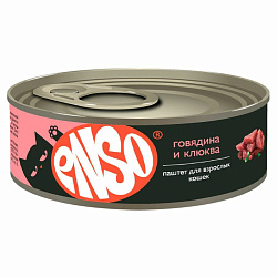 Enso Basic влажный корм для кошек, полнорационный, профилактика МКБ, с говядиной и клюквой, паштет 100гр Enso Basic влажный корм для кошек, полнорационный, профилактика МКБ, с говядиной и клюквой, паштет 100гр