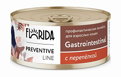 Florida Preventive Line Gastrointestinal диетический влажный корм для кошек при расстройствах пищеварения c перепелкой 100гр