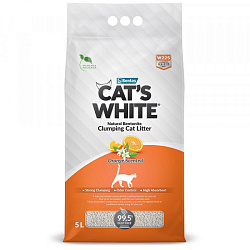 Cats White Orange комкующийся наполнитель с ароматом апельсина 5л