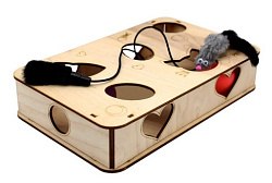 Игрушка для кошек GoSi Платформа Прямоугольник S с шариками и игрушкой 007552 
