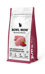 BOWL WOW корм сухой для кошек стерилизованных, с индейкой и свеклой 1,5кг