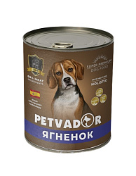 Petvador консервы для собак ягненок и лосось с льняным маслом 400гр
