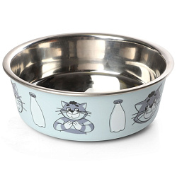 Миска для животных металлическая на резинке "Матроскин" 150мл СОЮЗМУЛЬТФИЛЬМ Triol