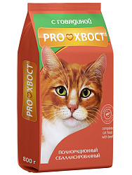 ProХвост корм сухой для кошек взрослых с говядиной 800гр