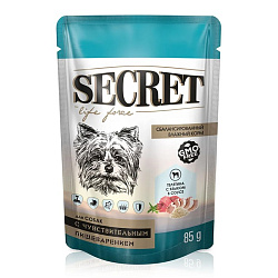 Secret For Pets влажный корм для собак с чувствительным пищеварением Телятина/Язык в соусе 85гр