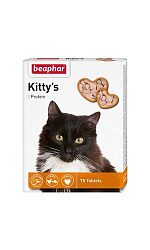 Beaphar Kitty`s+Protein витамины сердечки для кошек с протеином 75 таблеток