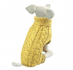 Свитер для собак "Косички" XXL, горчичный, размер 45см, Triol