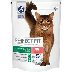 Perfect Fit Sterile корм сухой для кошек стерилизованных до 8 лет с говядиной 650гр