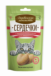 Деревенские лакомства для кошек Сердечки с аминокислотой L-лизин для иммунитета 30гр