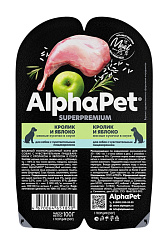 AlphaPet Superpremium влажный корм для собак с чувствительным пищеварением кролик и яблоко соус 100гр AlphaPet Superpremium влажный корм для собак с чувствительным пищеварением кролик и яблоко соус 100гр