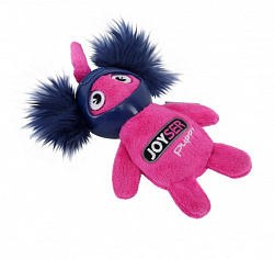 Игрушка для собак JOYSER Puppy Белка в резиновом шлеме с пищалкой S розовая, 14 см