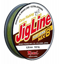 Шнур JigLine Fast Sink 0,25мм 16кг 100м хаки