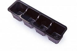 Микропарник КАССЕТА для рассады 4-х гнездая черная (ВХ)