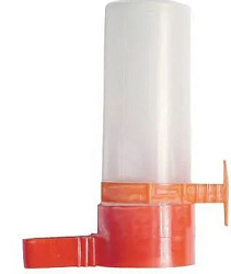 Поилка для птиц пластиковая 60мл (матовая колба) бежевая