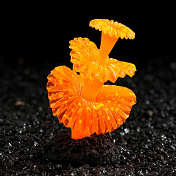 Грот Коралл на платформе силиконовый, 5*5*8 см, оранжевый   7108837