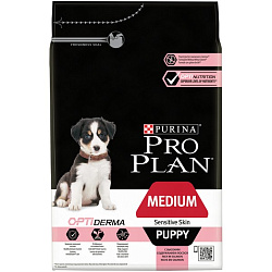 Pro Plan Puppy Medium Sensitive Skin корм сухой для щенков средних пород при чувствительной коже с лососем 3кг Pro Plan Puppy Medium Sensitive Skin корм сухой для щенков средних пород при чувствительной коже с лососем 3кг