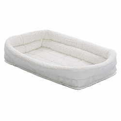 Лежанка Double Bolster флисовая с двойным бортом 53*30см белая