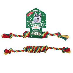 Игрушка для собак СП Грейфер цветная верёвка 2 узла БОН-БОН  D10/300мм