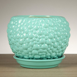 Горшок Шар №1 BUBBLE (бирюза) 4,1л, d23см