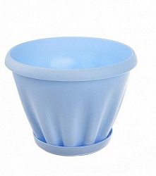 Горшок Знатный 1л Голубой с поддоном М301Г