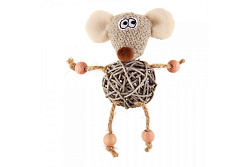 Игрушка для кошек GiGwi Мышка с плетеным мячиком и колокольчиком 75521