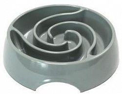 Миска SuperDesign меламиновая для медленного поедания 900мл Торнадо серая