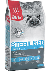 Blitz Classic Cat Sterilised корм сухой для кошек взрослых стерилизованных с курицей 2кг