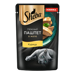 Sheba влажный корм для кошек нежный паштет с курицей в желе 75гр