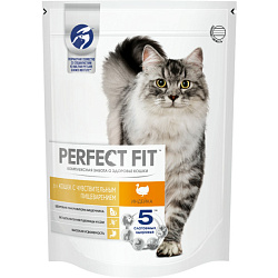 Perfect Fit корм сухой для кошек с чувствительным пищеварением с индейкой 190гр