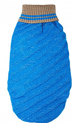 Свитер для собак Уют голубой обьемной вязки с серой окантовкой 35см р-р L