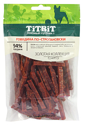 TiTBiT Золотая коллекция лакомство для собак Говядина по-строгановски 80гр