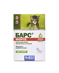 БАРС Форте для котят капли на холку (3 пипетки)