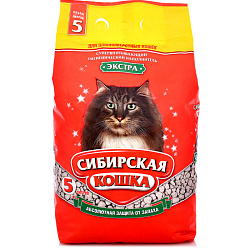Сибирская Кошка Экстра Впитывающий наполнитель для длинношерстных кошек 5л